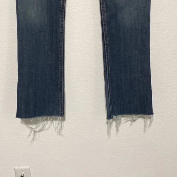 1921 Denim Women's Blue Surplus Bootcut Raw Hem Jeans Size 28/34 - Picture 3 of 12